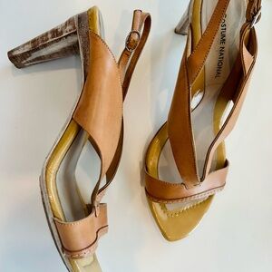 Costume National Tan slingback heels, 8.5